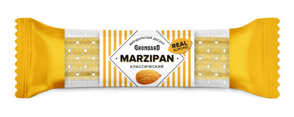 №1 TM Grondard   (10361) Батончики НЕглазированные Марципановые Классика, (28шт по 40г)        в Ноябрьске